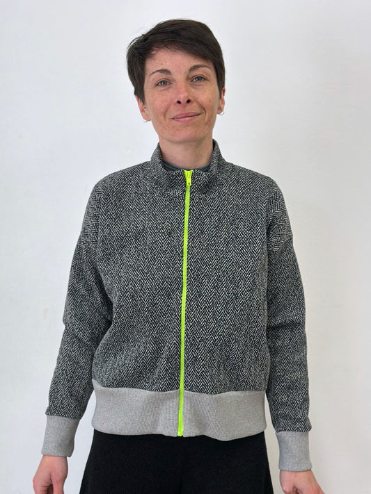 Jaqueta amb espiga negre i gris