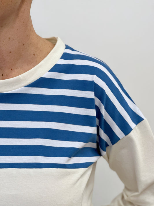 Samarreta de ratlles blaves