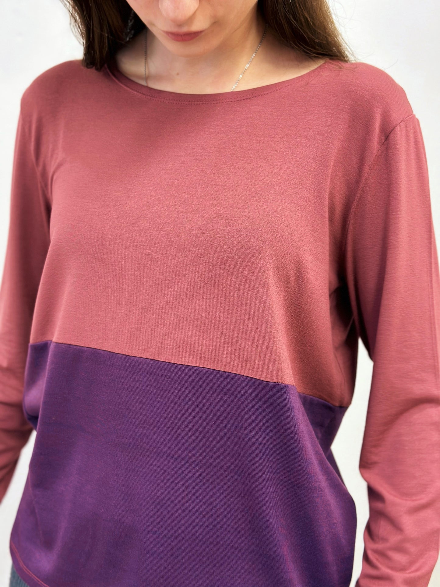 Samarreta de 2 colors, litxi i lila