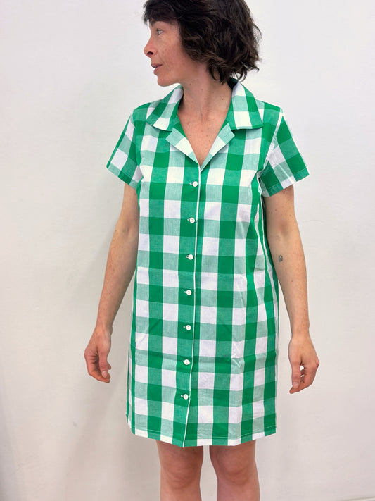 Vestit camiser de quadres verds i blancs