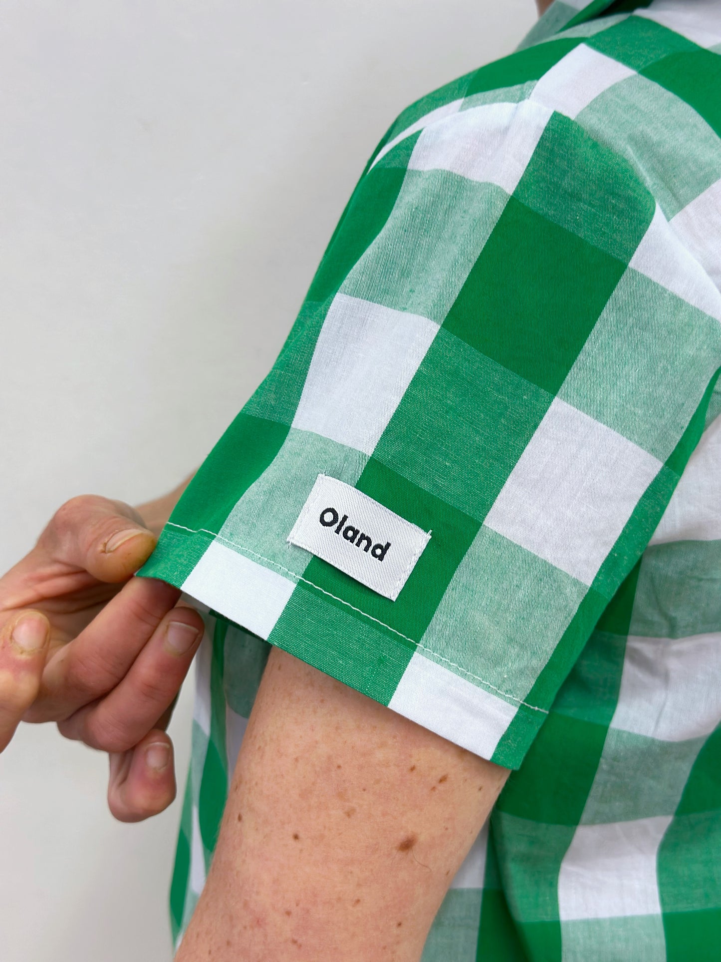 Vestit camiser de quadres verds i blancs