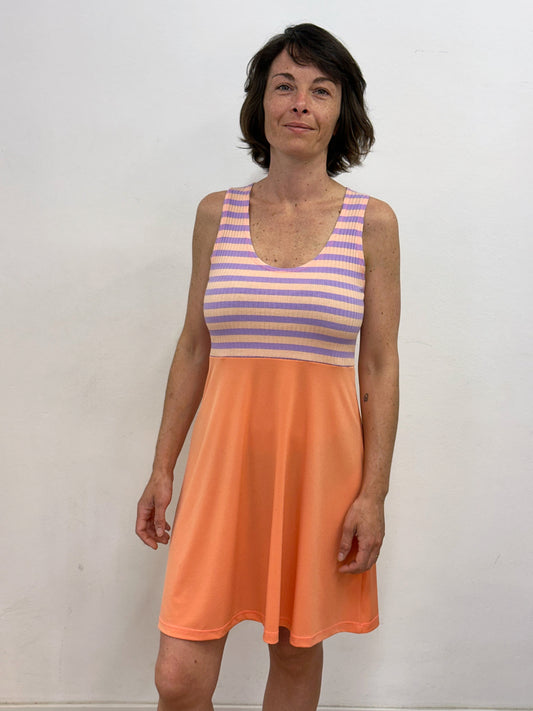 Vestit de tirants lila i salmó