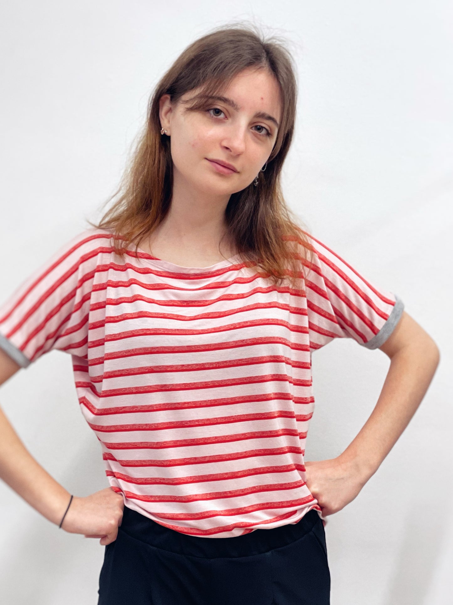 Camiseta manga corta a rayas