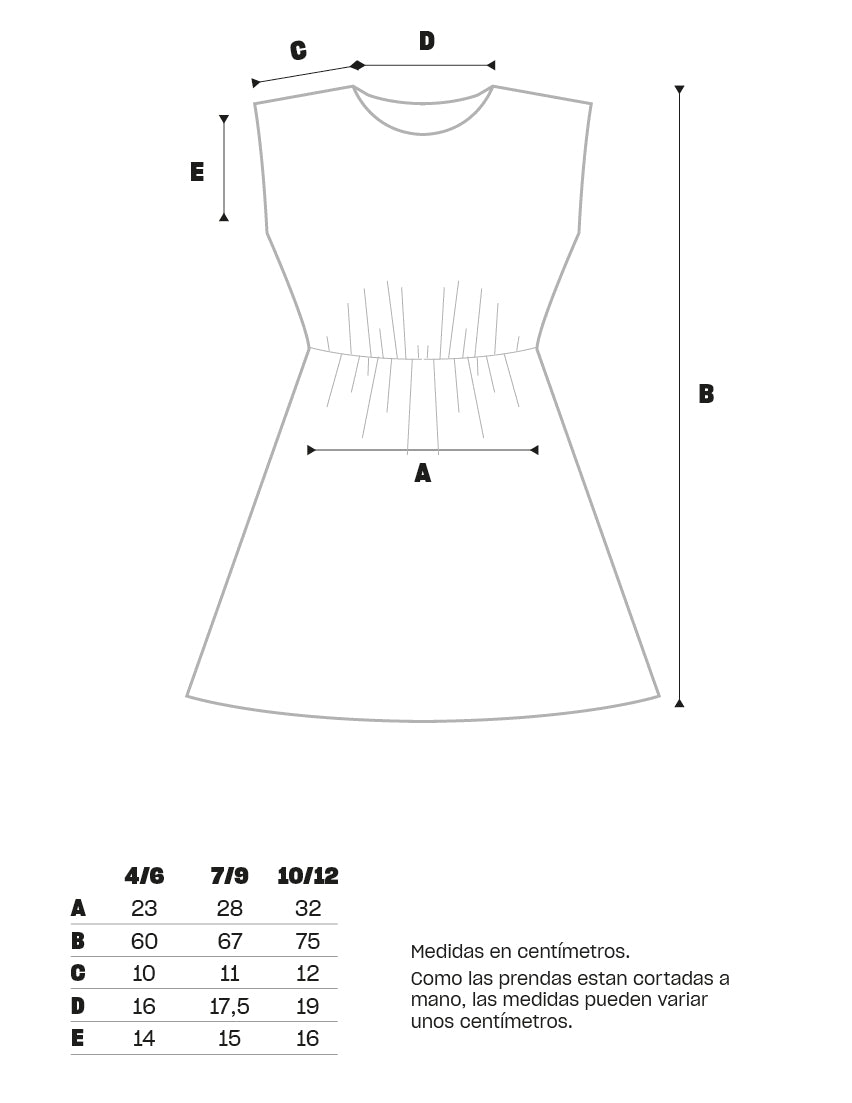 Vestido infantil con goma en la cintura