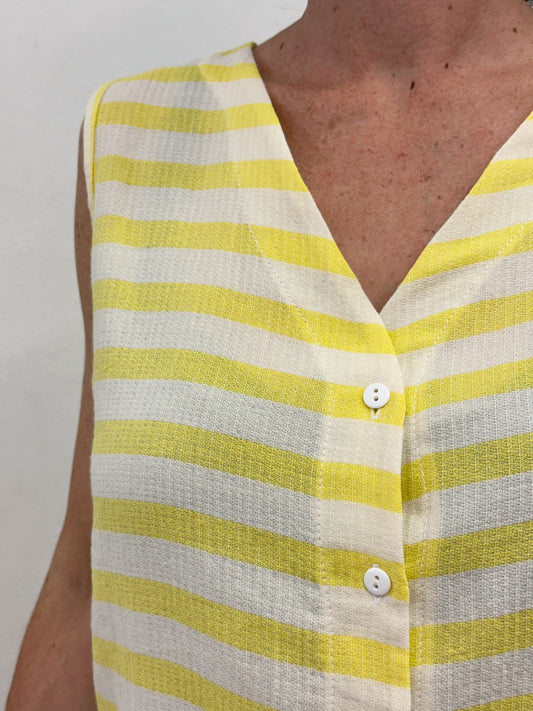 Camisa sense mànigues ratlles grogues