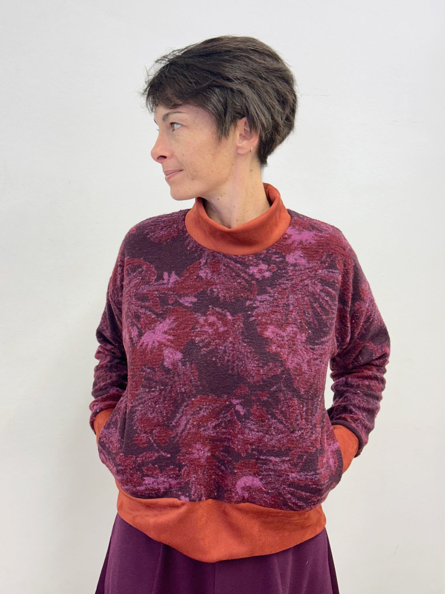 Jersei estampat de flors liles