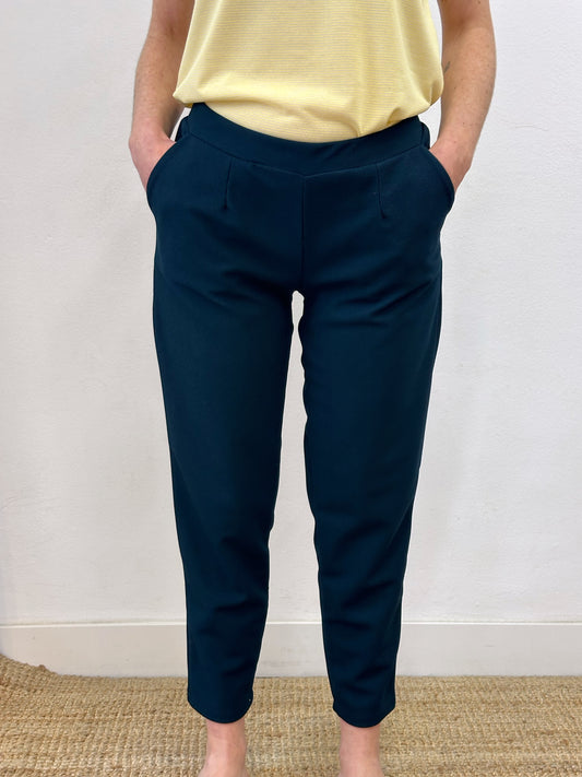 Pantalons pitillo de piqué turquesa