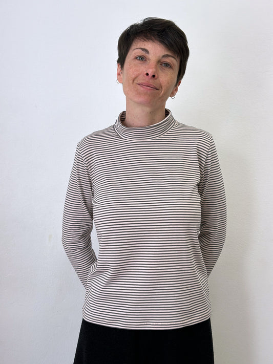 Samarreta de ratlles amb coll alt