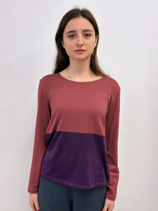 Samarreta de 2 colors, litxi i lila