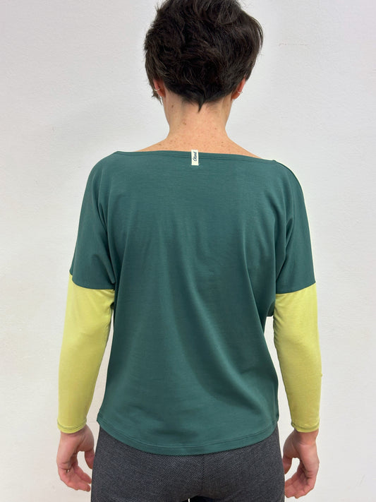 Samarreta bàsica combinada verds