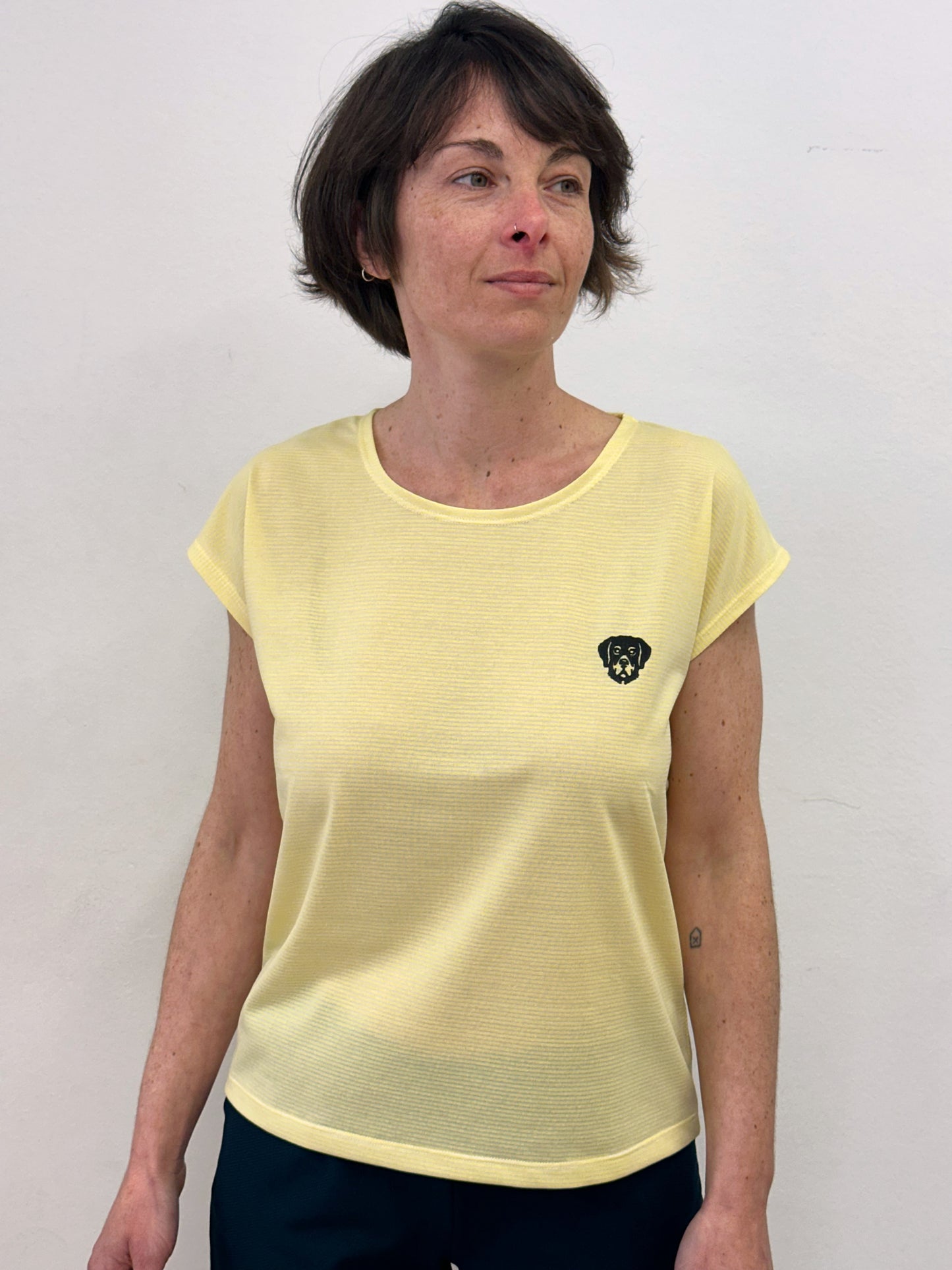 Samarreta gos ratlletes grogues