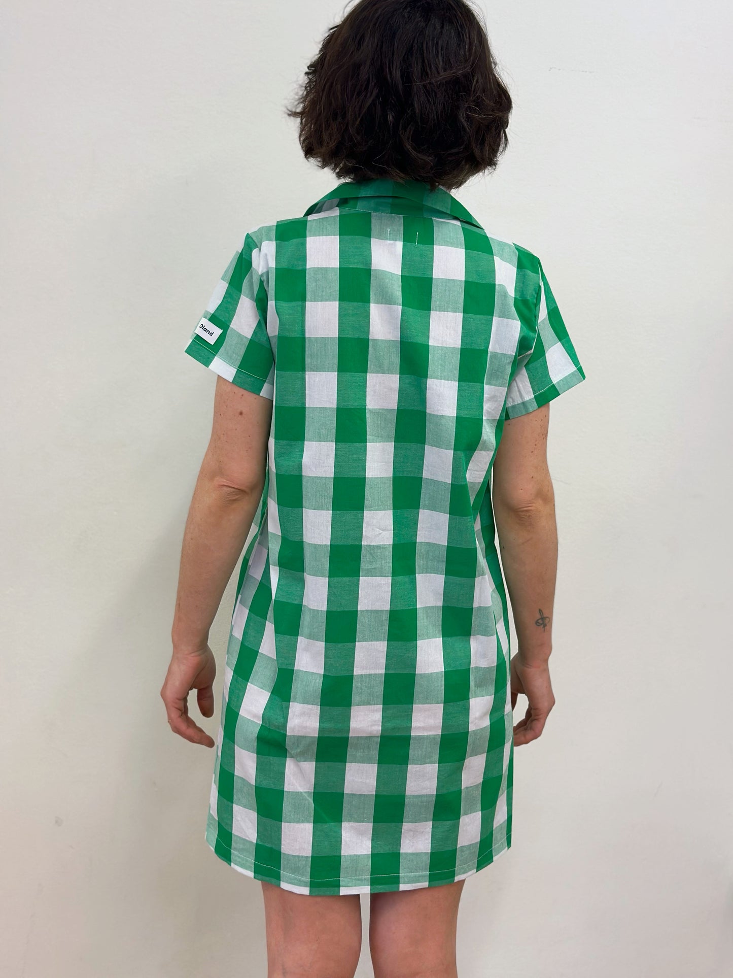 Vestit camiser de quadres verds i blancs