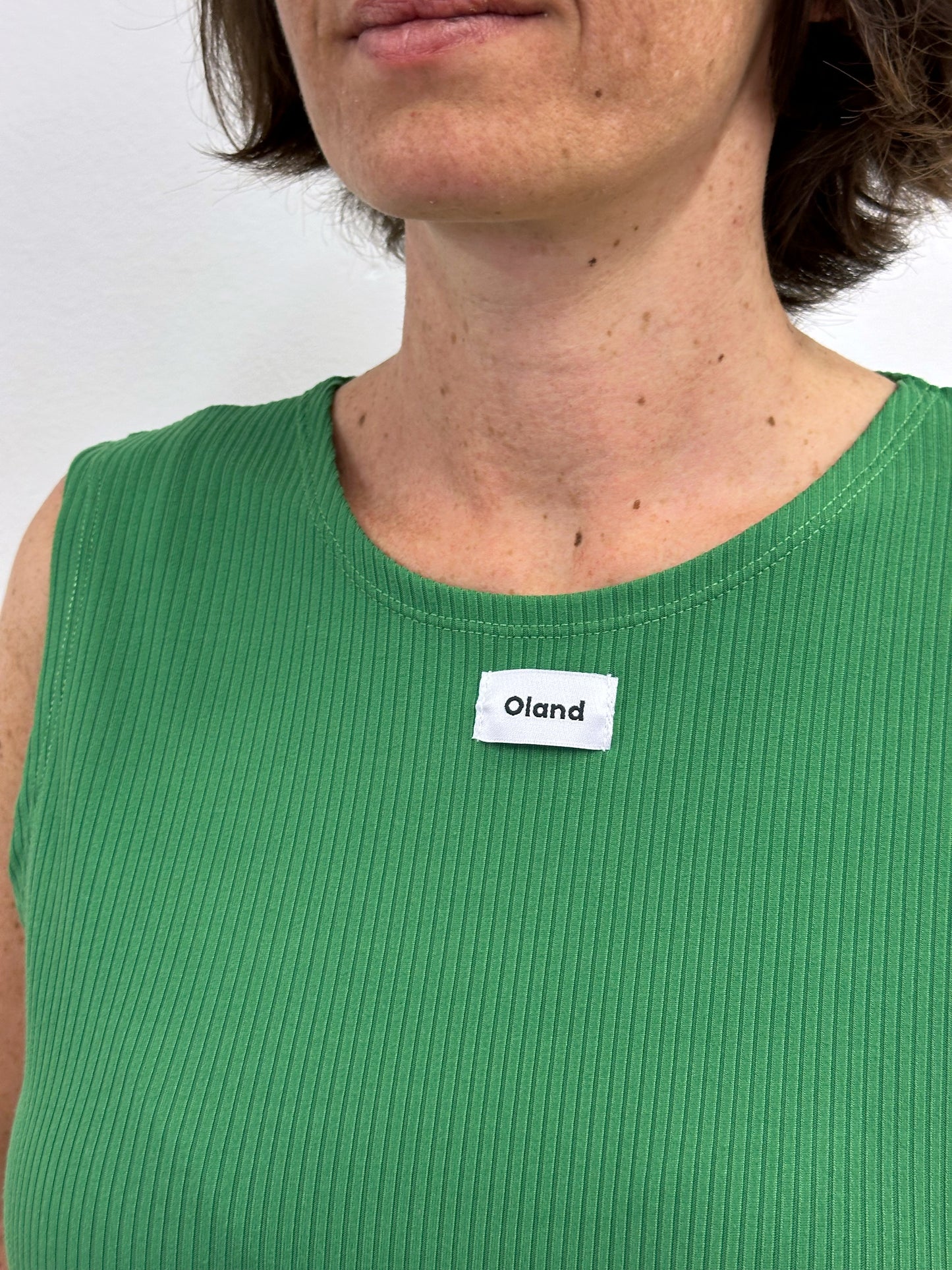 Vestit recte de tirants verd