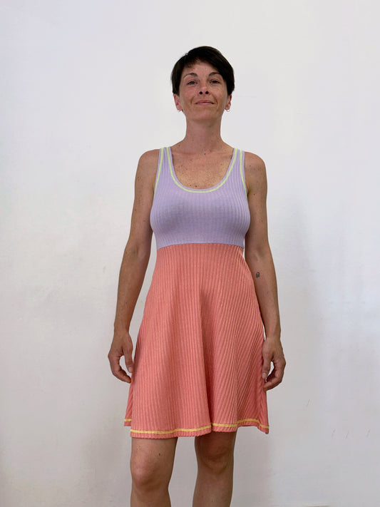 Vestit de tirants lila i salmó
